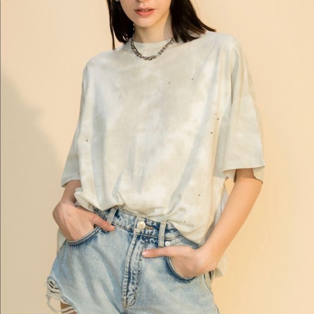 NWOT Double Zero Oversized Distressed Tee